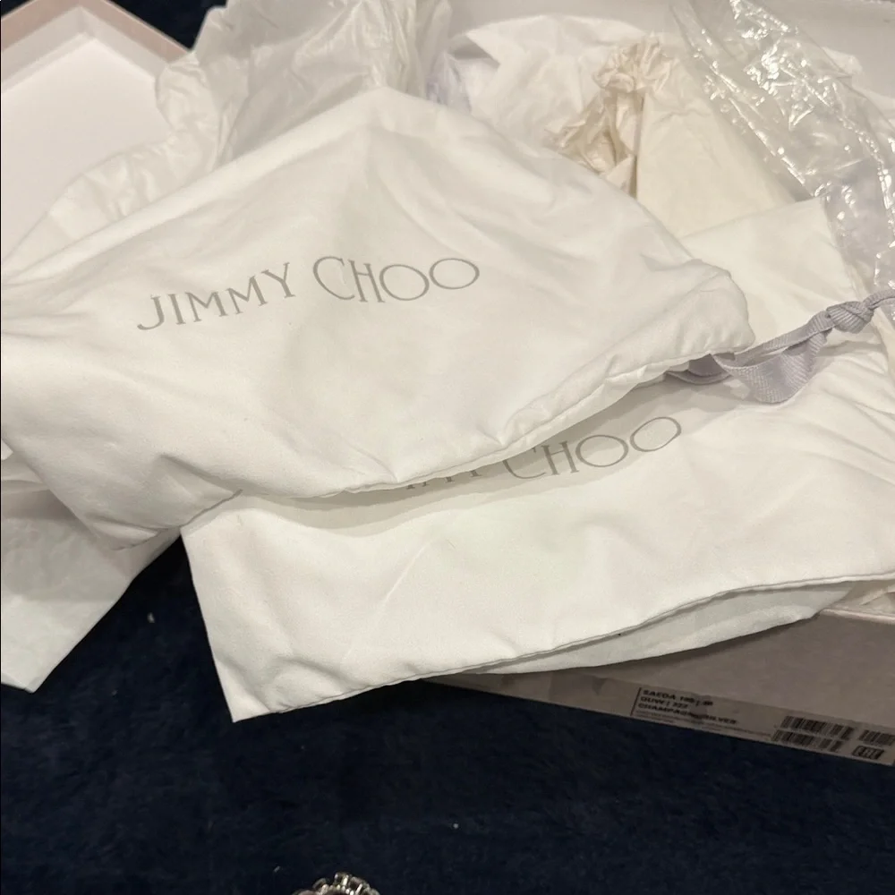 Jimmy Choo Yellow and Silver Heels - Picture 3 of 9